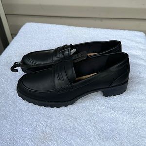 Time & true penny loafers, black, size 9